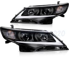 Fits 12-14 Toyota Camry Headlights Assembly DRL Projector Front Black Pair picture