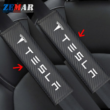 2Pcs Car Safety Seat Belt Cover Shoulder Pads Protector for Tesla Model 3 S X Y picture