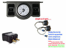 V Air Ride Suspension Dual Needle Air Gauge Panel 2 Paddle Switches Control picture