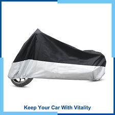 Universal Pack (1) L Motorcycle Cover Black+Silver Waterproof Rain Protector picture