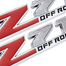 2PC Door Rear Emblem Badge for Silverado Z71 Off Road Red Chrome 2014-2D picture