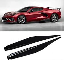 Side Skirts Extensions Body kit Gloss Black Fits For Corvette C8 Painted 20-2023 picture