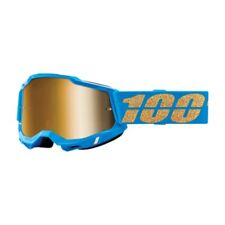 100% Accuri 2 Waterloo Blue Off-Road MX Adult Goggle w/ Gold Lens 50221-253-16 picture