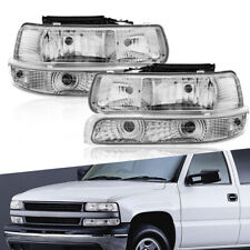 4PCS Chrome Headlights Bumper Light For Chevy Silverado Suburban 1500 2500 Tahoe picture