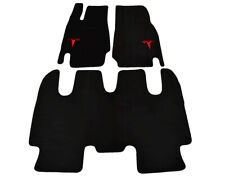 Floor Mats For Tesla Model X Black Tailored Carpets Tesla Logo Knitted Rounds picture