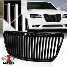For 2011-2014 Chrysler 300/300C{VERTICAL-BAR}Black ABS Bumper Grille Vent Grill picture