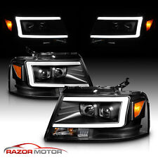 [LED Light Bar ] 2004-2008 Ford F150 Black Housing Projector Headlights LED picture