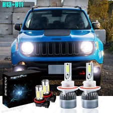 4X For Jeep Renegade 2015-2018 Combo  LED Headlight Fog Light Bulbs White picture