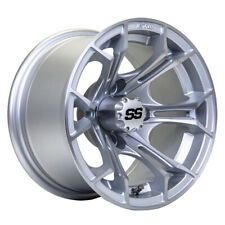 GTW Spyder 12 inch Machined and Silver Golf Cart Wheel | 3:4 Offset | 4x4 Bolt picture