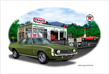 1969 Camaro SS 350 Garage Muscle Car Art Print - Green picture