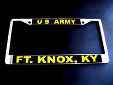 -U.S. ARMY-Ft. Knox, KY-License Plate Frame-Chromed Cast Metal-#811106Y picture