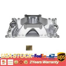 Vortec Single Plane Small Block High Rise Intake Manifold Fit Chevy 350 Aluminum picture