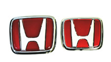 Honda Genuine Civic EK9 Type R Front and Rear Emblems Red Badge Set OEM JAPAN picture