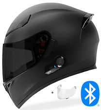 NWT Bluetooth Motorcycle Helmet GDM GHOST Supersonic Full Face Matte Black picture