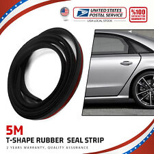 5M T-Shape Rubber Car Door Seal Strip Hood Trunk Edge Weatherstrip Moulding Trim picture