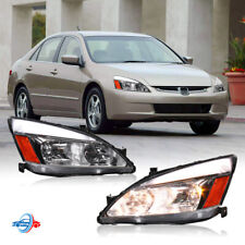 RH&LH Headlights Amber Reflector w/ DRL For 2003-2007 Honda Accord Head Lamp picture
