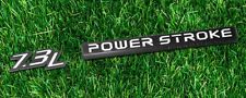 2pcs 7.3L Powerstroke Emblem for 7.3 L POWER STROKE Turbo Door Side Badge White picture