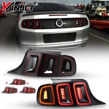 LED Tail Lights For 2010-2014 Ford Mustang Sequential Turn Signal Smoke Lamps picture