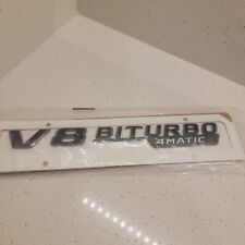 V8 BITURBO Fender Side AMG Emblem Matte Black Logo Badge Mercedes C63 E63 G63 picture