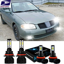 For Nissan Sentra 2000-2003 4x High&Low Beam LED Headlight Fog Light Bulbs Kit picture