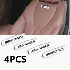 4x For AMG Emblems Car Front Rear Seat Tuning Badges Decal Silver  picture