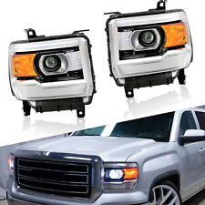 For 14-18 GMC Sierra 1500 15-19 2500HD Black Clear Projector Headlights Lamps ED picture