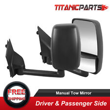 2PCS Tow Mirrors For 03-17 GMC Savana Van Chevy Express Manual Fold Dual Glass picture