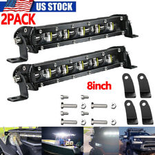 2pcs 8inch LED Work Light Bar Single Row Spot Flood Offroad Driving ATV 4WD SUV picture