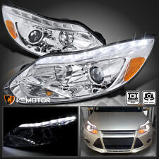Fits 2012-2014 Ford Focus LED Strip Clear Projector Headlights Lamps Left+Right picture