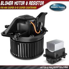 Front HVAC Heater Blower Motor & Blower Motor Resistor for Mini Cooper 2010-2015 picture