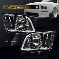 FIT FOR 05-09 FORD MUSTANG PAIR CLEAR/CHROME HEADLIGHT REPLACEMENT HEAD LAMPS picture