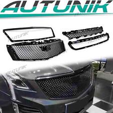 For 2013-2017 XTS Cadillac Black Front Mesh Bumper Grilles Upper & Lower Grille picture