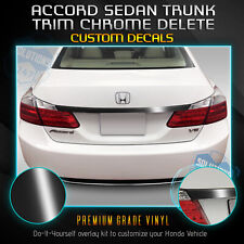 Fit 13-15 Accord Sedan Trunk Overlay Chrome Delete Blackout Kit - Gloss Black picture