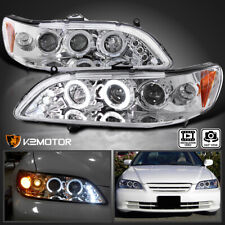 Fits 1998-2002 Honda Accord 2/4Dr LED Halo Projector Headlights Lamps L+R 98-02 picture