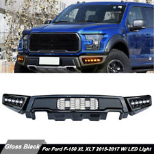 For 2015-17 Ford F150 XLT Raptor Style Black Steel Front Bumper With LED Lights picture