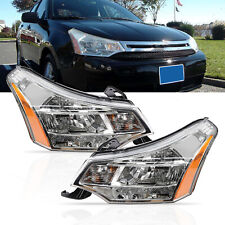 Headlights Lamp SET For 2008 2009 2010 2011 Ford Focus S | SE | SES | SEL Chrome picture