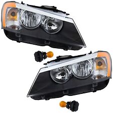 Headlight Set For 2011 2012 2013 2014 BMW X3 Left and Right With Bulb 2Pc picture