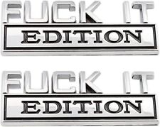 FUCK-IT 3D Logo Car Side Sticker Letter Silver Black Edition Emblem Decal Badge picture