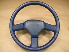 🥇87-89 TOYOTA MR2 AW15 LEATHER STEERING W HORN BLUE ASSEMBLY OEM picture