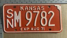 1971 Kansas license plate SN M 9782 YOM DMV Shawnee clean high grade 14772 picture