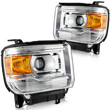 For GMC Sierra 2014-2019 Headlights Assembly Pair Driver+ Passenger Side picture