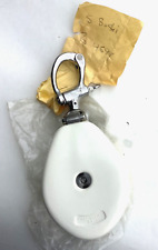 NOS Vintage NICRO MARINE  White & Chrome Snatch Block  8” Long picture