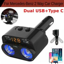 For Mercedes-Benz 2Way Car Cigarette Lighter Socket Splitter USB Charger Adapter picture