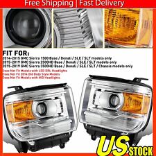 For 14-2015 GMC Sierra 1500 15-19 2500HD 3500HD Chrome Projector Headlights 2PCS picture