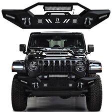 Vijay For 2007-2024 Jeep Wrangler JK/JL Front Bumper with LED Lights and D-Rings picture