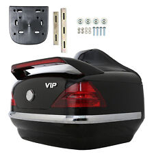 Universal Motorcycle Trunk Luggage Box Tour Pack W/ Tail Light For Honda Harley picture