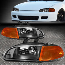 FOR 92-95 HONDA CIVIC BLACK HOUSING AMBER CORNER HEADLIGHT REPLACEMENT LAMPS picture