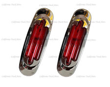 2x Tail Lights 13 Red LED Stop Turn Tail Truck Trailer Sealed Chrome picture