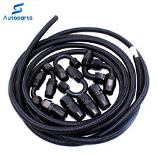 AN10 -10AN AN 10 Fitting Stainless Steel Braided Oil Fuel Hose Line Adaptor 16FT picture