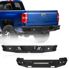 Direct Bolt-on Front+Rear Bumper w/LED Light Bar Fit Chevy Silverado 1500 14-15 picture